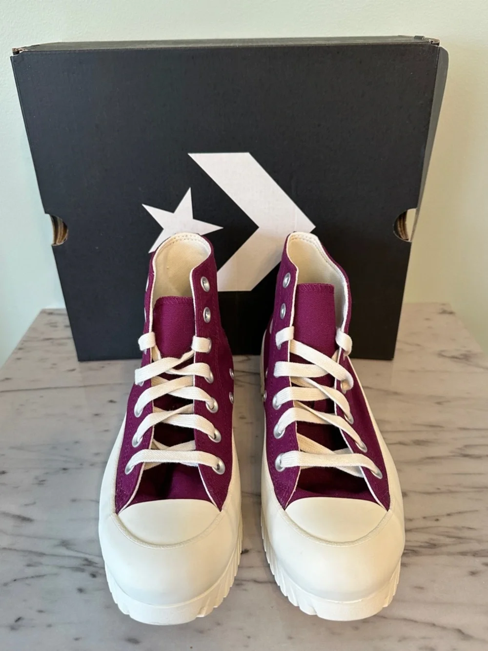 Converse CTAS Lugged 2.0 Hi Mystic Orchid Platform Sneakers W7 M5 NWB - Picture 3 of 10